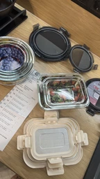 Скляні кухонні контейнери з кришками ArtGlass та Locker + ПОДАРУНОК: Френч-прес Härten та сумка-шопер