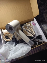 Фен для волос профессиональный Super Hair Dryer 5в1 с держателем белый + серый фото от покупателей 1