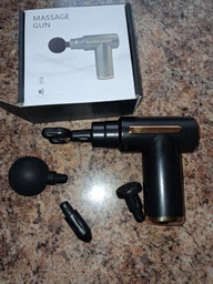Ударный портативний массажер для тела Fascial Gun ручной 4 Насадки Черный