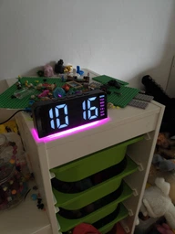 Настольные цифровые часы с LED подсветкой будильник термометр календарь дни недели большие цифры светодиодный для спальни дома гостиной ночник детской комнаты питание от USB черный лед подсветка корпуса синий юсб фото от покупателей 1