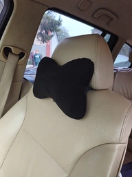 Автомобильная подушка для шеи в машину на подголовник авто под голову черная шею сиденья машины из алькантары