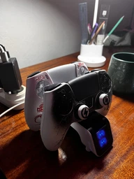 Качественный защитный силиконовый чехол Night Lightning для геймпада Sony DualSense PS5 + накладки на стики