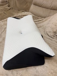 Ортопедична подушка з ефектом пам'яті для шиї та плечей 62×37-8-12 см,Memory Foam,метелик чорно-білий KT7006275 фото від покупців 4