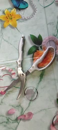 Ножницы кухонные для мяса птицы рыбы зелени пиццы разделочные металлические с зубчатой зоной для орехов омаров мелких костей стальные зубчатые из нержавеющей стали прочные мощные многофункциональные бытовые с металлическими ручками для дома кухни Satori фото от покупателей 6