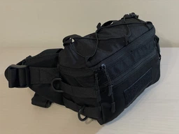Cумка бананка мужская TAC-1 Black черная из ткани Оксфорд 1000Д, поясная и нагрудная сумка с креплениями для аксессуаров, 40.5х15х9 см фото от покупателей 1