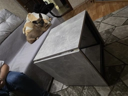 Стіл журнальний трансформер Куб Комбо Ferrum-decor 540x532x500 Чорний метал ДСП Бетон 16 мм (FRD-105155) фото від покупців 1