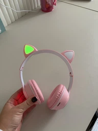 Беспроводные наушники с кошачьими ушками CAT EAR Bluetooth 5.0 + EDR детские наушники, игровые с блютуз гарнитурой и LED подсветкой, черные VIV-23M фото от покупателей 15