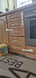 Набір Замок блокатор тканинний універсальний на меблі від дітей Kids 10 шт. Білий