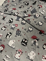 Комплект постільної білизни MirSon Сімейний 2x143x210 см 17-0672 Silver Owlets Бязь (2200010182859)