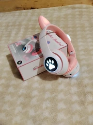 Беспроводные наушники с кошачьими ушками CAT EAR Bluetooth 5.0 + EDR детские наушники, игровые с блютуз гарнитурой и LED подсветкой, черные VIV-23M фото от покупателей 11