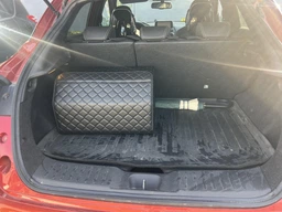 Автомобильный органайзер в багажник из экокожи черный с черной прошивкой L 50 32 32 см 50 л автомобильная сумка саквояж автосумка ящик в машину автомобиль автомобильные сумки автосумки органайзеры для багажника авто автомобиля машины складной на липучках