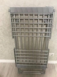 Электрическая сушилка для белья для одежды с подогревом 230W электро сушки с обогревом боковых крыльев 18-канальная алюминиевая сушка складная напольная раскладная электросушилка Серая фото от покупателей 2