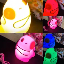 Акумуляторний дитячий нічник-капібара з RGB-підсвічуванням, 3 рівнями яскравості та сенсорним керуванням