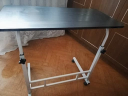 Стіл приставний 80×40см на колесах з регулюванням висоти, універсальний пересувний мобільний столик з ламінованої ДСП, металевий каркас, для ноутбука, роботи, дому, Чорний, MLDG-80-Black фото від покупців 2