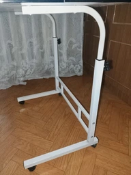Стіл приставний 80×40см на колесах з регулюванням висоти, універсальний пересувний мобільний столик з ламінованої ДСП, металевий каркас, для ноутбука, роботи, дому, Чорний, MLDG-80-Black фото від покупців 1