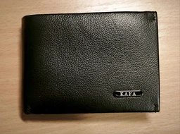 Гаманець чоловічий шкіряний з затиском Kafa з блокуванням RFID-сигналів, на магніті, чорний (M012)
