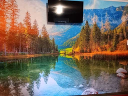 Флізелінові 3д фотошпалери природа 368x254 см Пейзаж прозорий водоймище в лісових горах (14630V8) +клей