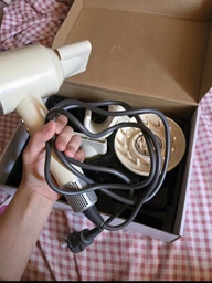 Фен для волосся професійний Super Hair Dryer 5в1 з тримачем білий + сірий фото від покупців 7