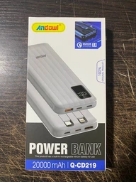 Повербанк умб 20000 mAh с быстрой зарядкой qc и встроенными кабелями type c lightning Andowl power bank Q-CD219X1 павербанк для телефона планшета айпада устройств powerbank внешний портативный аккумулятор повербанки большой емкости белый фото от покупателей 3