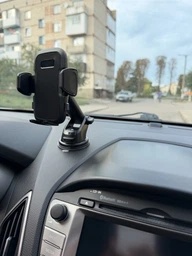 Держатель для телефона в автомобиль машину подставка на присоске автодержатель для смартфона держатель крепления холдер для телефона айфона на торпеду лобовое стекло универсальный OnePro Черный 74045 фото от покупателей 3