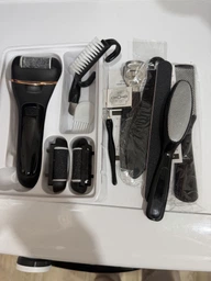 Електрична роликова пилка пемза для ніг та п'ят акумуляторна Electric Callus Remover з LCD дисплеєм та функцією самоочищення + великий комплект за догляду за ногами