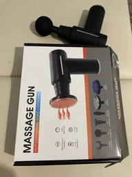 Масажер пістолет перкусійний сенсорний 6в1 Massage Gun для тіла спини ніг і шиї м'язів ультракомпактний ударний ручний чорний фото від покупців 1