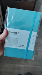 Книга записна Partner 125*195мм 96 арк. клітинка на гумці Axent 8201-63 лазурна 12шт/уп