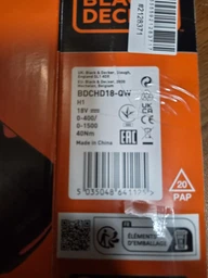 Дрель-шуруповерт аккумуляторная ударная Black&Decker 18V BDCHD18QW