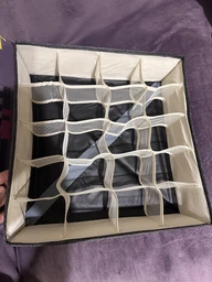 Набор органайзеров коробок контейнеров ящиков 3DTOYSLAMP 2 шт по 20 ячеек 32х32х11 см в шкаф комод тумбочку для организации хранения вещей одежды белья носков ремней галстуков аксессуары для гардероба комнаты спальни гардеробной серый фото от покупателей 5