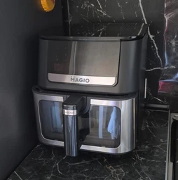 Мультипіч MAGIO DUO CHEF MG-415 10 л 3500 Вт аерогриль аерофритюрниця електропіч 2 ТЕНи верхній і нижній, сенсорний дисплей, 9 програм, дегідратор, сушіння та розморожування, гриль-решітка з керамічним покриттям, силіконова чаша, відкладений старт, таймер