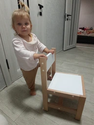 Стіл і стільчик дитячий натуральне дерево бук 66*45*44 см. 50*31*29 см. Пастельно-рожевий (4340-7)