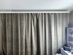 Штора ArtTextil микровелюр 150×260 см 1шт графитовая №130 фото от покупателей 2