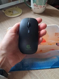 Беспроводная бесшумная аккумуляторная мышка с RGB подсветкой 1600DP Bluetooth 5.2 + 2.4 GHz тихая для ноутбуков пк планшетов плоская Slim