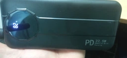 Повербанк FOYU FO-9021 30000 мАг Power Bank зовнішній акумулятор 22,5 Вт швидка зарядка Power Delivery для телефона смартфона iPhone планшета з 2 вбудованими кабелями USB Type-C Lightning LED дисплеєм ліхтариком ремінцем на 3 пристрої чорний фото від покупців 1