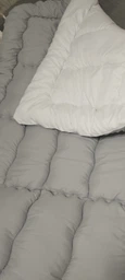 Зимова полуторна ковдра Руно Grey White 140×205 см двостороння з антиалергенним силіконізованим волокном 400 г/м² (321.52_Grey White)