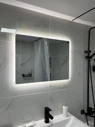Дзеркало з підсвіткою LED 80х60 см дзеркало для ванної кімнати настінне смарт дзеркало світлодіодне Asans фото від покупців 2