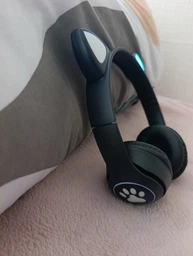 Беспроводные наушники с кошачьими ушками CAT EAR Bluetooth 5.0 + EDR детские наушники, игровые с блютуз гарнитурой и LED подсветкой, черные VIV-23M фото от покупателей 1