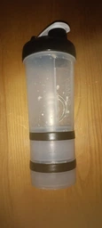 Шейкер для фитнеса и тренировок ShakerBottle 450мл черный герметичная бутылка для протеина с шариком-миксером и 2 контейнерами