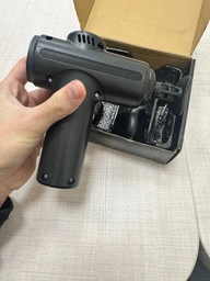 Перкусійний масажер для тіла пістолет для лиця бустер 1500mAh вібромасажер для спини рук ніг від целюліту ручний 6 режимів 8 насадок чорний (0278-0001) фото від покупців 3