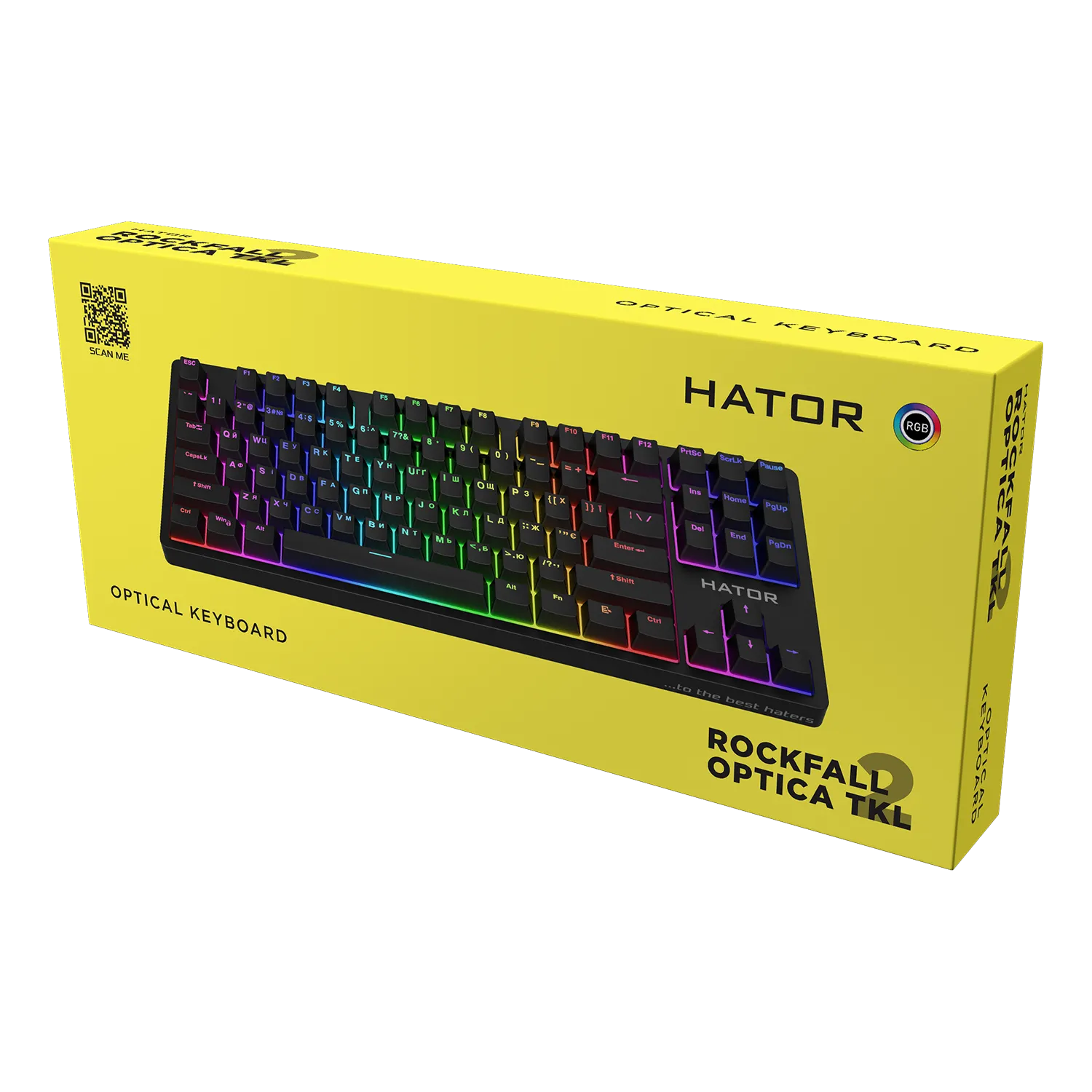 Клавіатура дротова HATOR Rockfall 2 Optica Black TKL Black (HTK