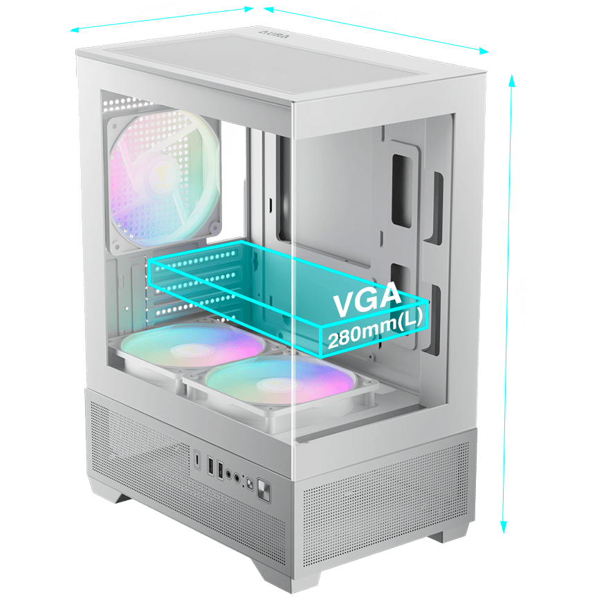 Корпус для ПК, GAMDIAS AURA GC9M ELITE WH ARGB PC Case
