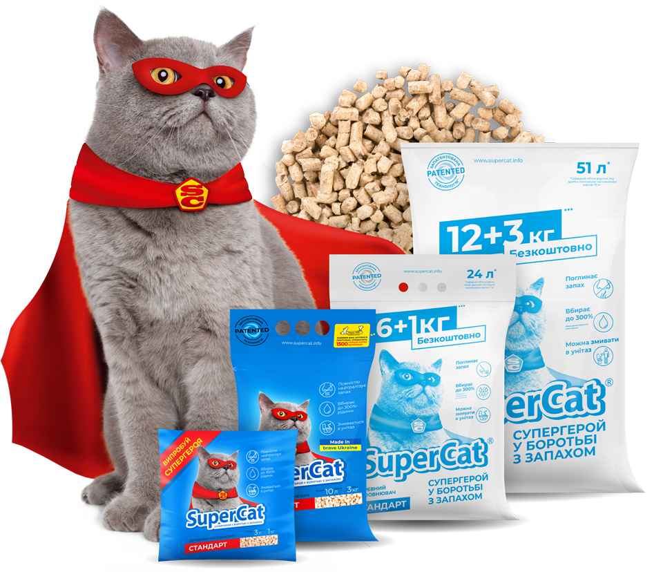 Наповнювач для котячого туалету SuperCat СТАНДАРТ Деревний