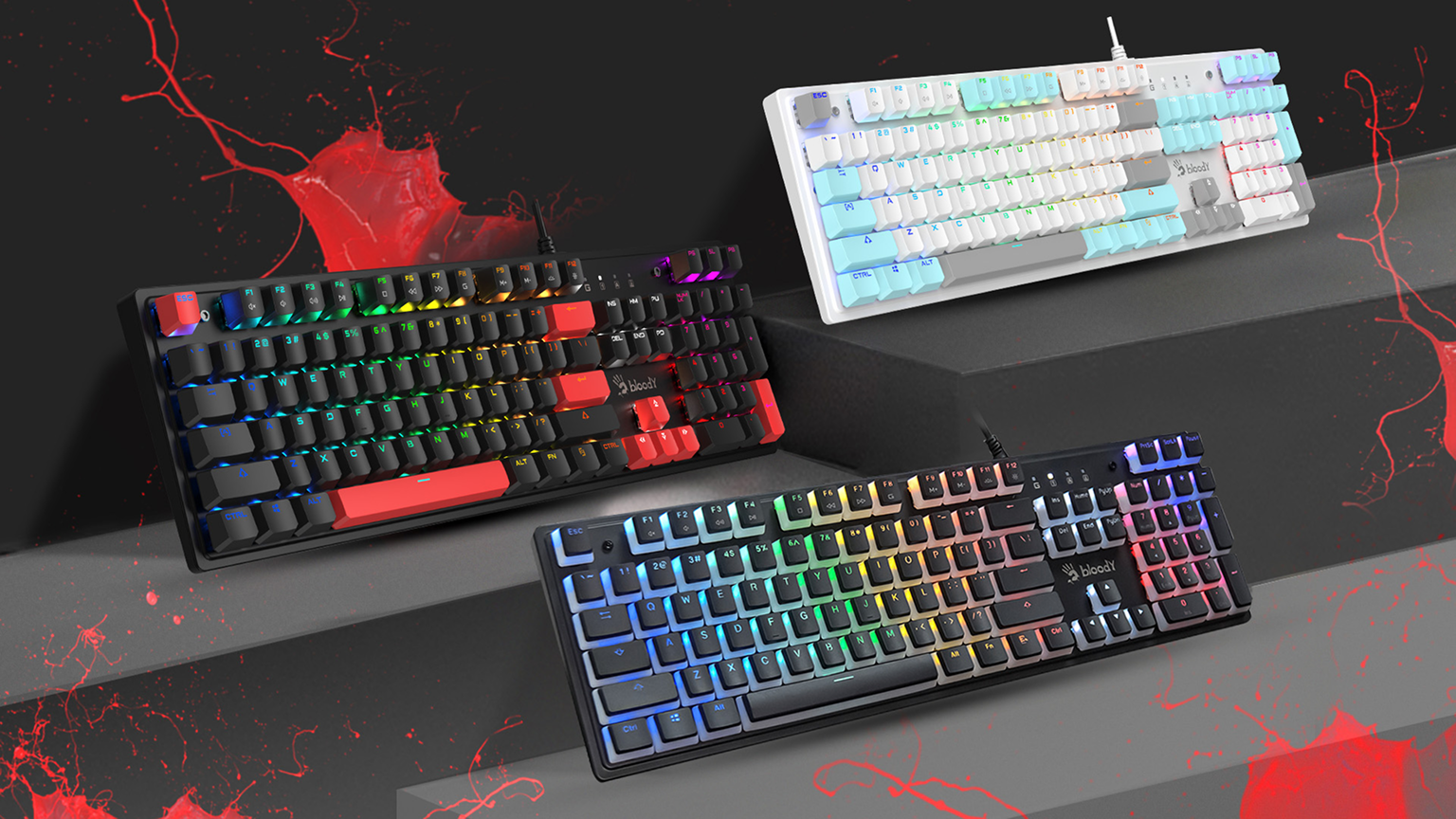 Клавиатура проводная A4Tech Bloody S510R USB Fire Black