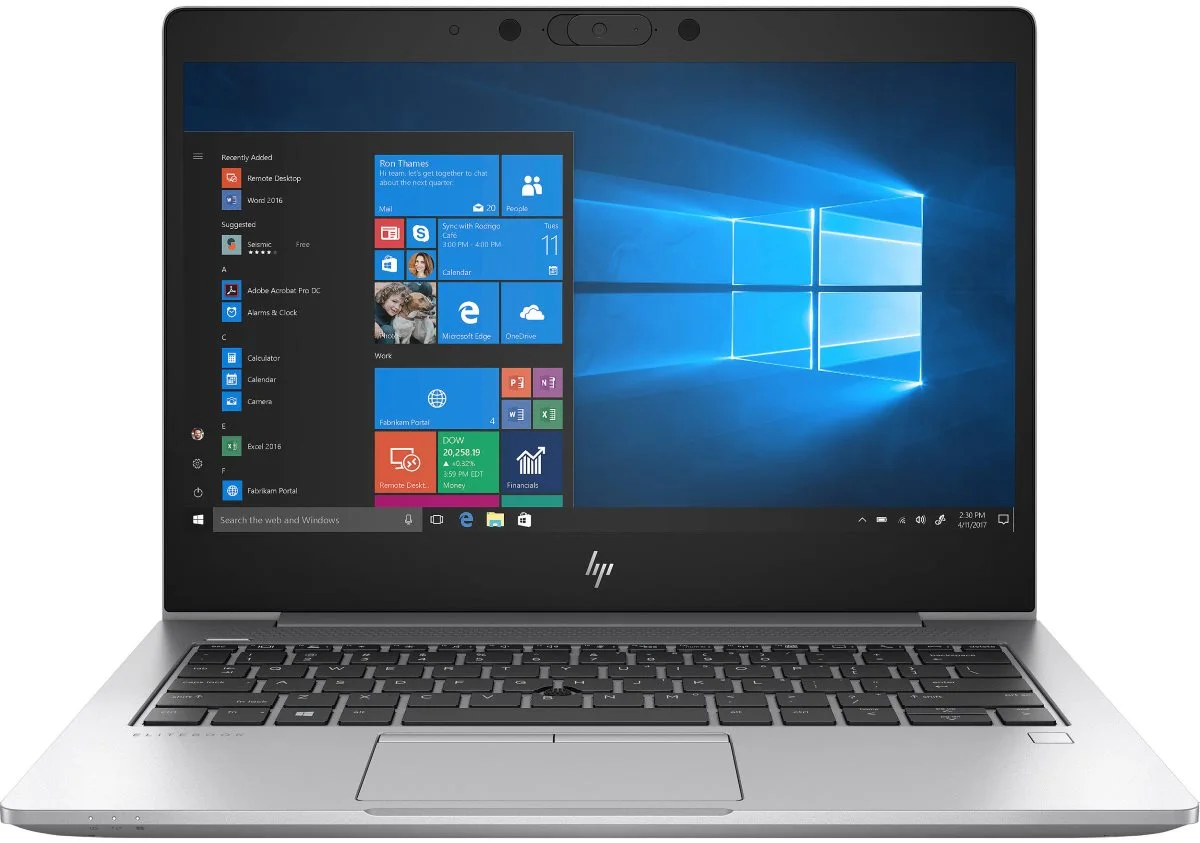 Ноутбук HP EliteBook 840 G6 — серебристый бизнес-ультрабук, вид спереди