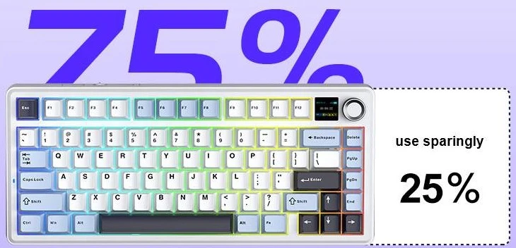 AULA-F75MAX 75 percent layout
