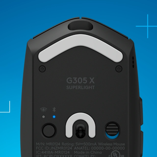 Нижняя панель Logitech G305 X Superlight с характеристиками сенсора