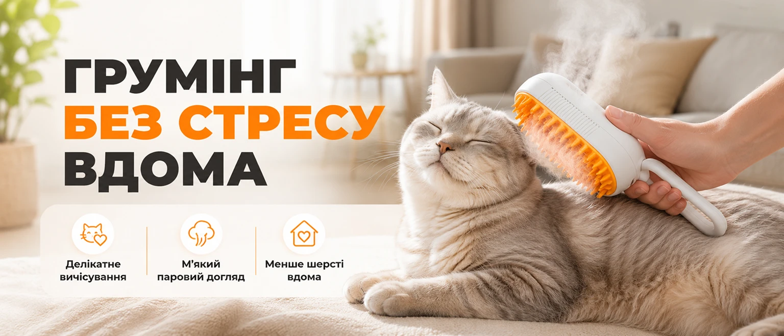 Грумінг без стресу вдома з паровою щіткою для котів та собак CKS