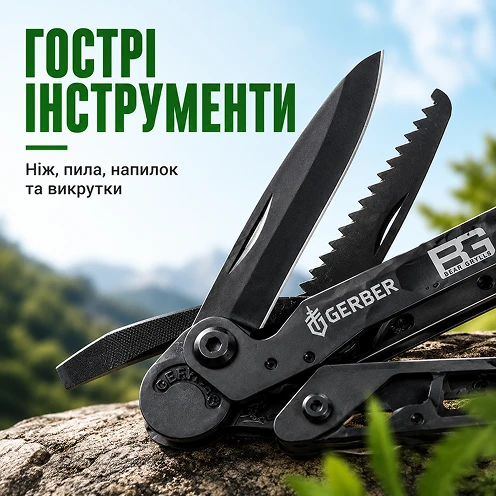 Острые инструменты мультитула - нож, пила и отвертки