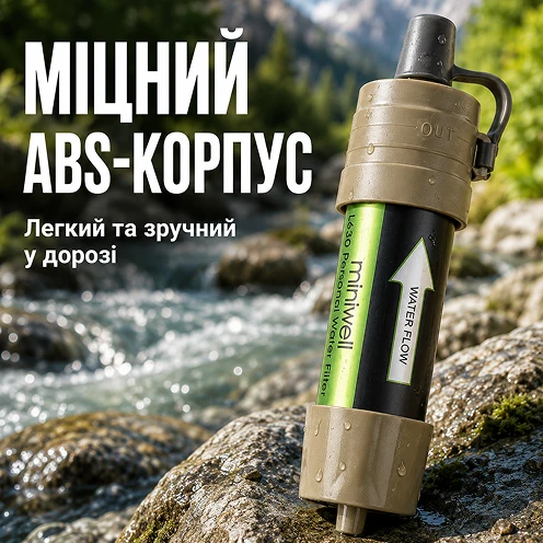 Прочный и износостойкий ABS-корпус фильтра