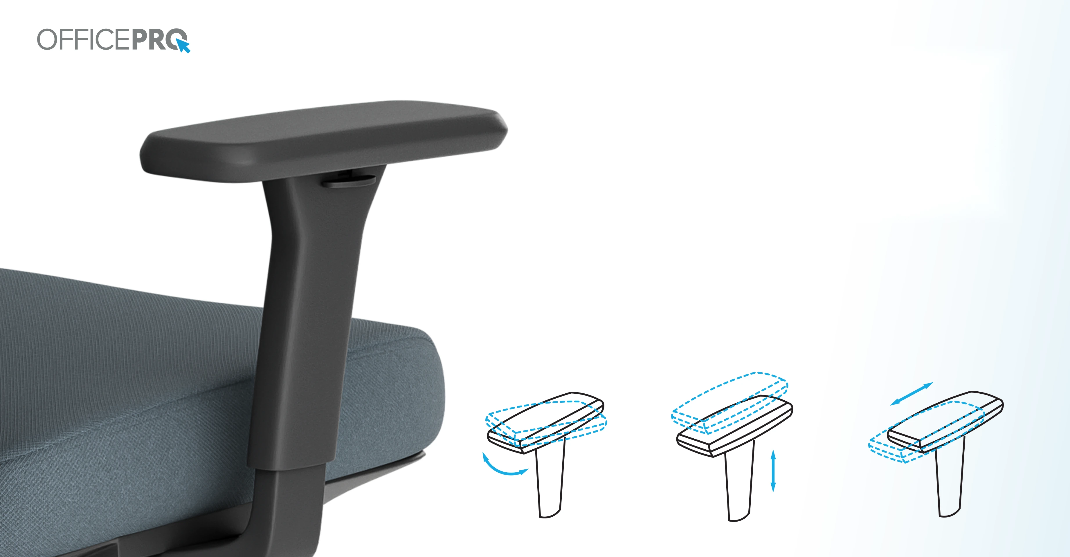 Нейлоновые 3D-подлокотники с регулировкой